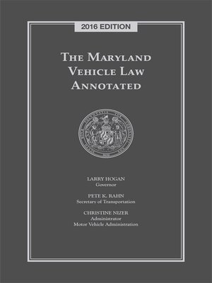 cover image of The Maryland Vehicle Law Annotated